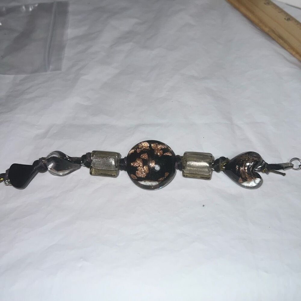 Vintage Large Lamp Work Bead Bracelet